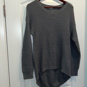 Grey knit low high sweater